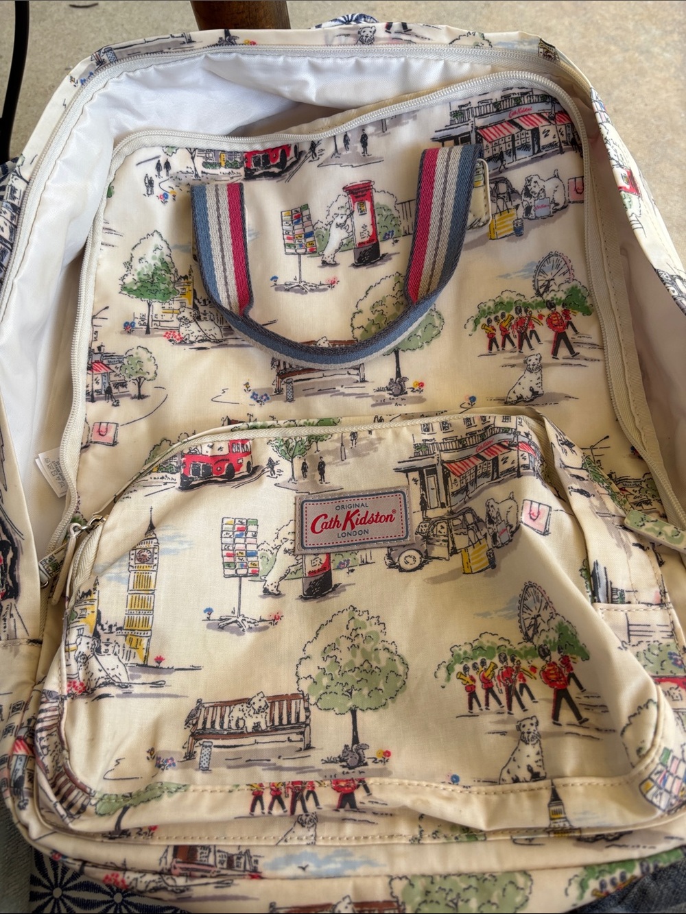 Cath Kidston Mattbackpack featuring whimsical Billie Town print. - Picture 10 of 10